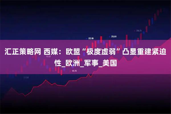 汇正策略网 西媒：欧盟“极度虚弱”凸显重建紧迫性_欧洲_军事_美国