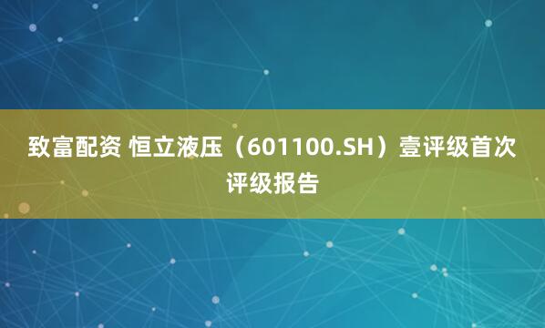致富配资 恒立液压（601100.SH）壹评级首次评级报告